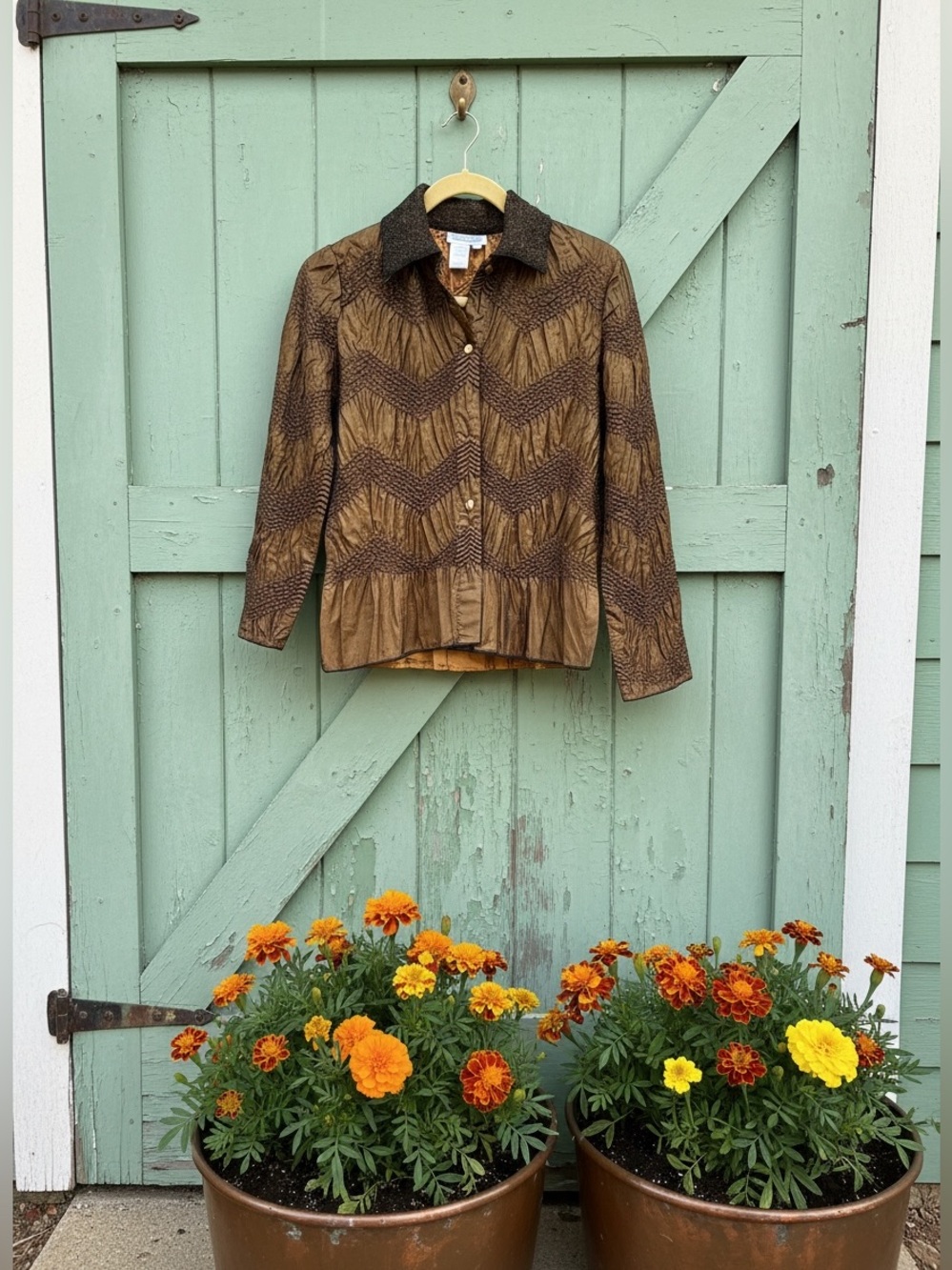 Cold water Creek crinkle stretchy top